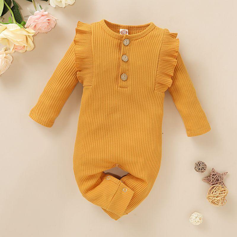 Solid Ruffle Jumpsuit for Baby Girl Wholesale children's clothing - PrettyKid