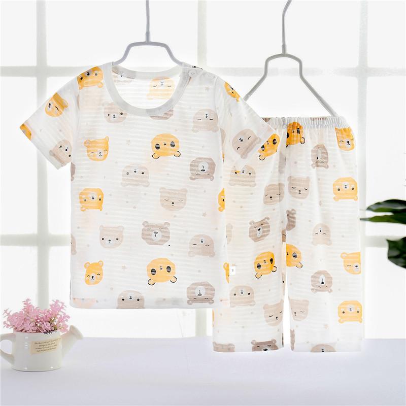 Toddler Boy Dinosaur Patten Print Pajamas Sets - PrettyKid