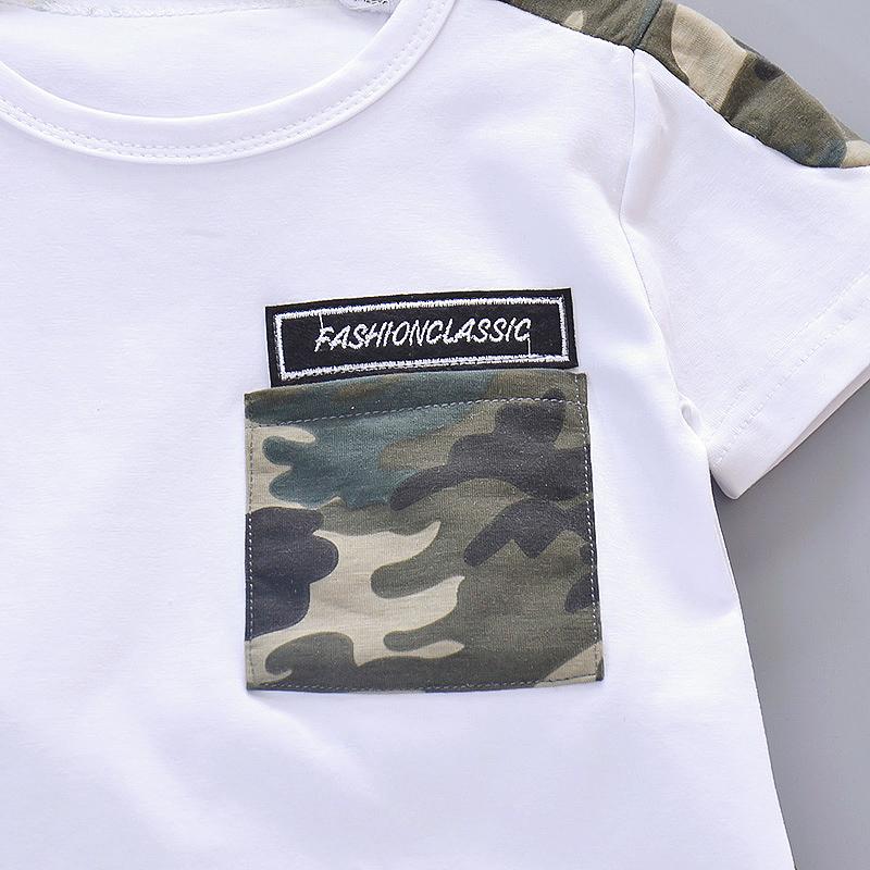 2-piece Camouflage T-shirt & Shorts for Toddler Boy Children's Clothing Wholesale - PrettyKid