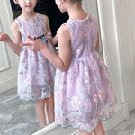 Floral Embroidered Gauze Dress for Girl - PrettyKid