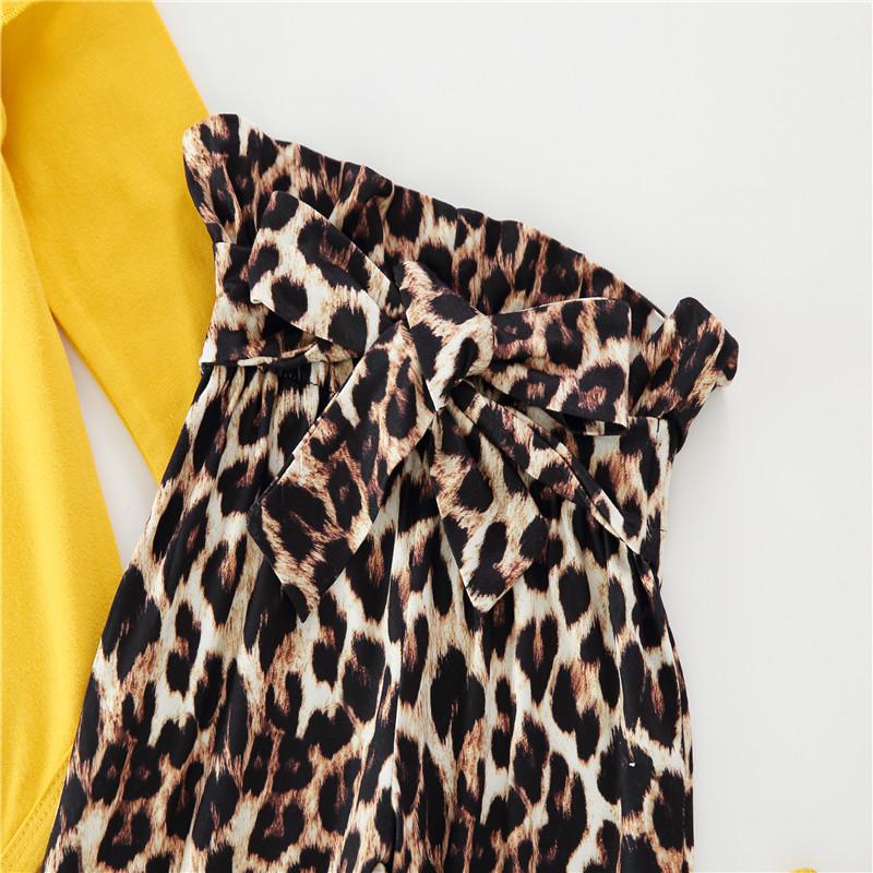 3-piece Heart-shaped Leopard Bodysuit & Pants & Headband for Baby Girl Wholesale children's clothing - PrettyKid