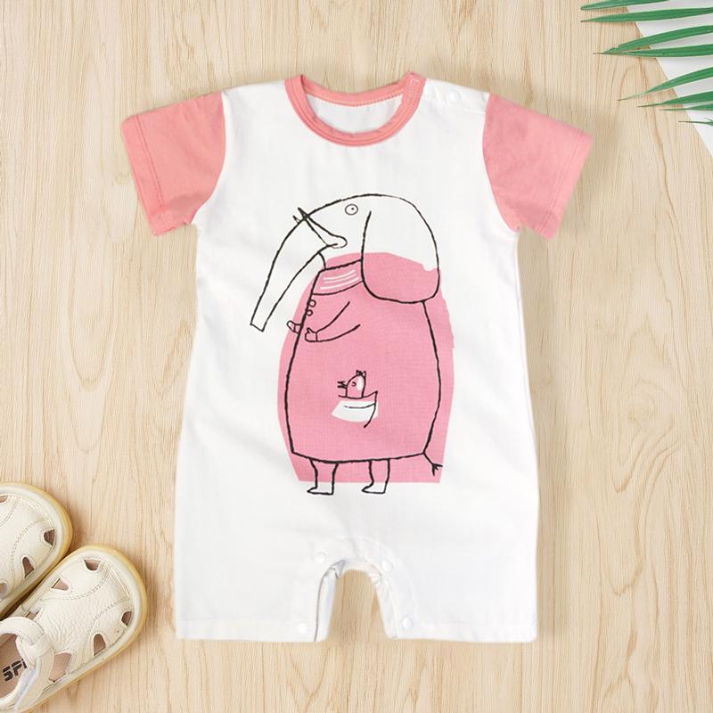 Elephant Printed Bodysuit for Baby Girl Wholesale children's clothing - PrettyKid