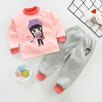 Cute Cartoon Rabbit Thick Fleece-lined Pajamas Sleepwear Set - PrettyKid