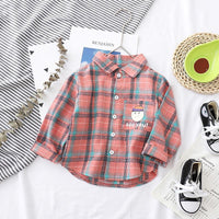 Cartoon Design Plaid Shirt for Children Boy - PrettyKid