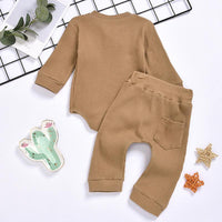 2-piece Solid Pattern Bodysuit & Pants for Baby - PrettyKid