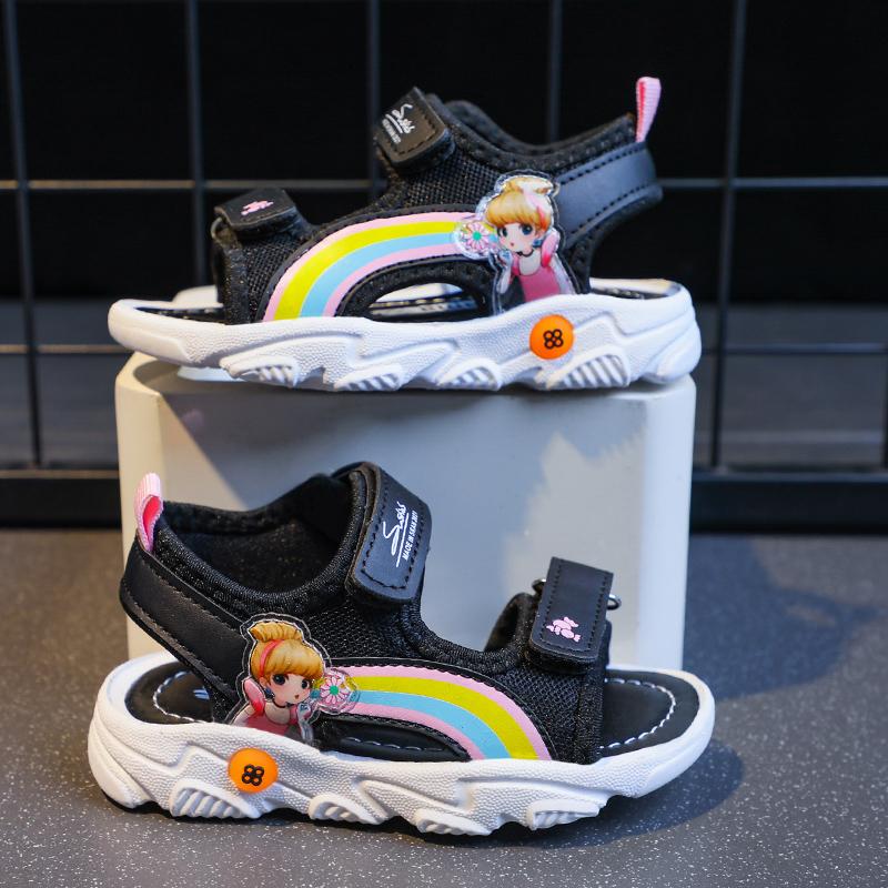 wholesale baby onesies usa Toddler Girl's Rainbow Girl Pattern Sandals Wholesale - PrettyKid