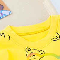 Grow Boy Bear Print T-shirt & Letter Shorts - PrettyKid