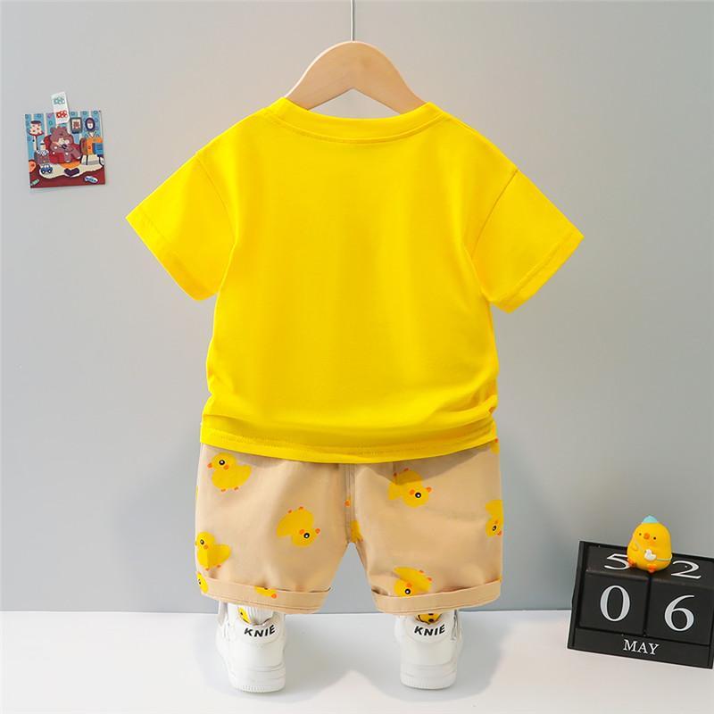 Toddler Boy Duck Print T-shirt & Duck Print Shorts - PrettyKid