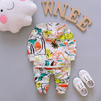 3-piece Floral Printed Hooded Coat & Sweatshirts & Pants for Children Boy - PrettyKid