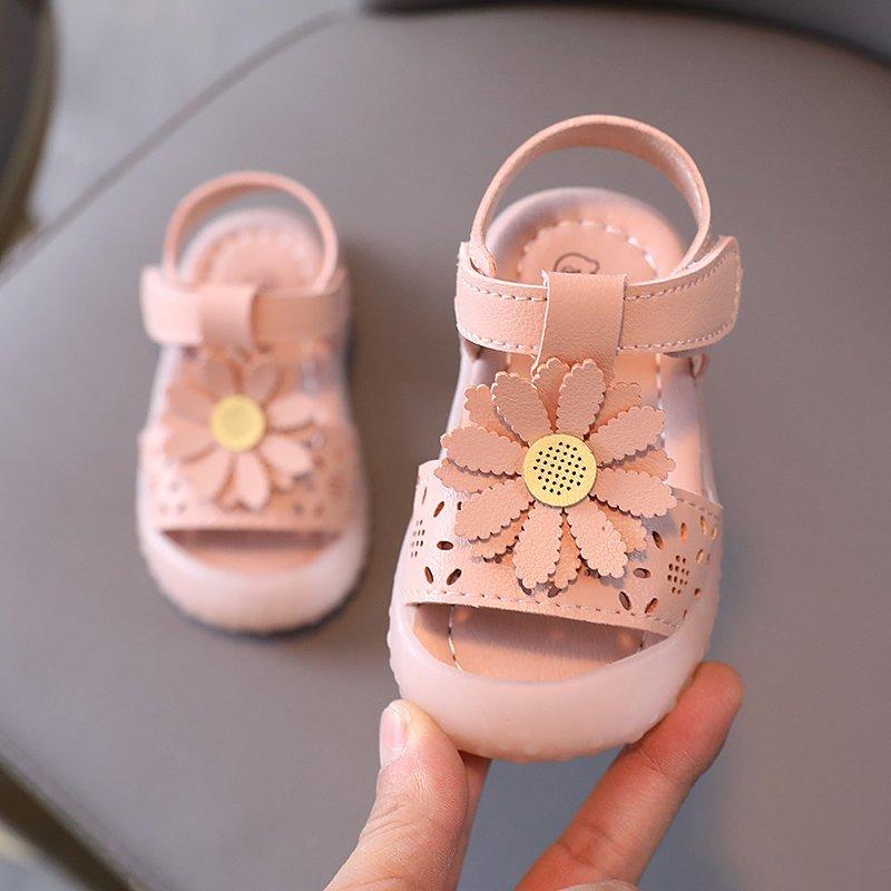 unbranded baby clothes wholesale Baby girl Flower decoration Velcro Sandals Wholesale - PrettyKid