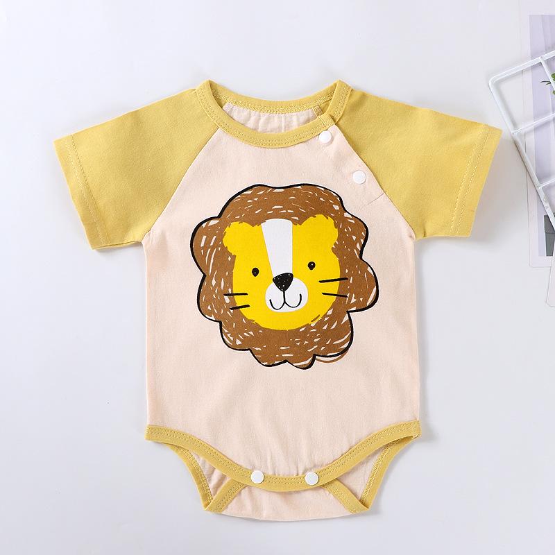 Baby Animal Pattern Summer Bodysuit - PrettyKid