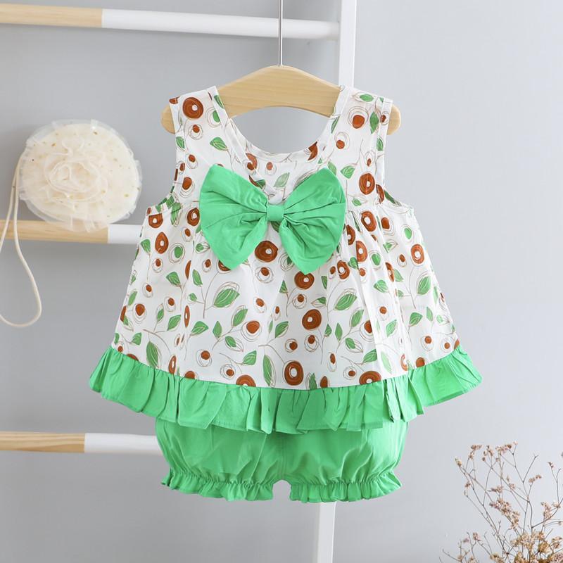 2-piece Floral Printed Dress & Shorts for Toddler Girl - PrettyKid