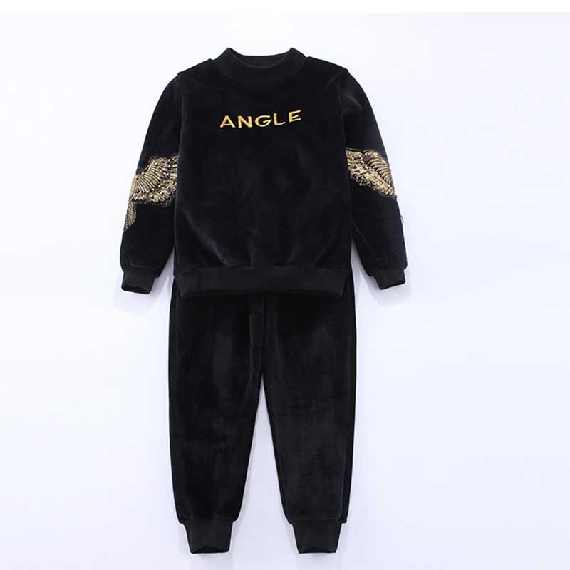 2-piece Letter Pattern Sweatshirts & Pants for Girl - PrettyKid