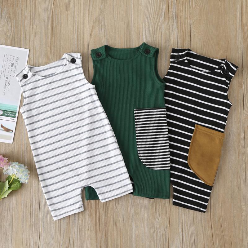 Striped Sleeveless Jumpsuit for Baby Boy Wholesale children's clothing - PrettyKid