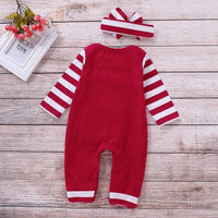 2-piece Letter Pattern Striped Jumpsuit & Headband for Baby - PrettyKid