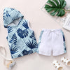 Toddler Boy Casual Vacation Floral Hoodie & Shorts Wholesale - PrettyKid