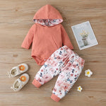 2-piece Hooded Romper & Floral Pants for Baby Girl - PrettyKid