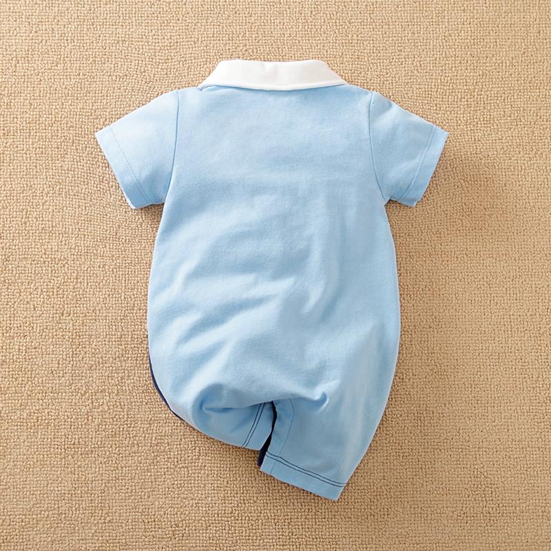 Baby Unisex Color-block Pattern Summer Jumpsuit - PrettyKid