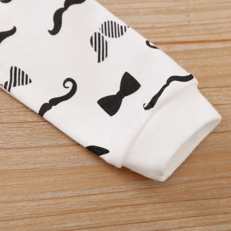 Beard Pattern Bow Tie Jumpsuit Wholesale children's clothing - PrettyKid