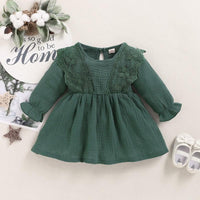 Solid Ruffle Dress for Toddler Girl - PrettyKid