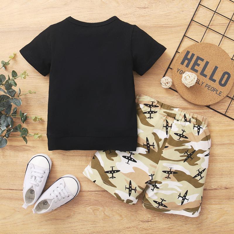 2-piece T-shirt & Camouflage Shorts for Children Boy - PrettyKid