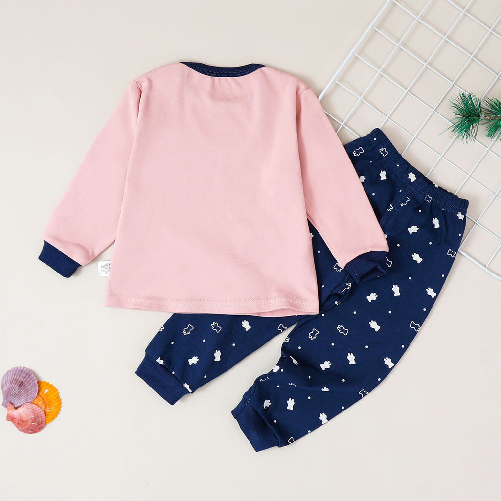 Toddler Boy Cotton Animal Color-block Top & Pants Pajamas Sets - PrettyKid