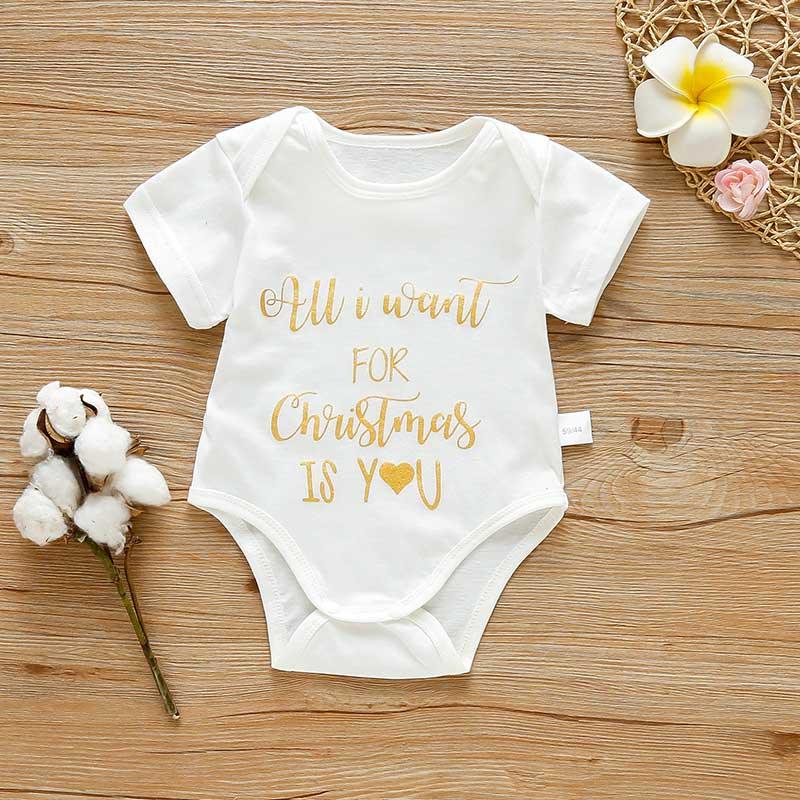 Baby Love Letter Cotton Summer Bodysuit - PrettyKid