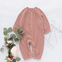 Long-Sleeve Solid Jumpsuit Children's clothing wholesale - PrettyKid