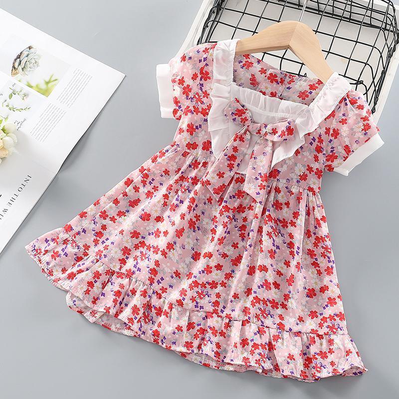 Grow Girl Flower Patten Print Palace Dress - PrettyKid