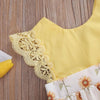 Baby Girl 2pcs Sunflower Pattern Bodysuit & Headhand - PrettyKid