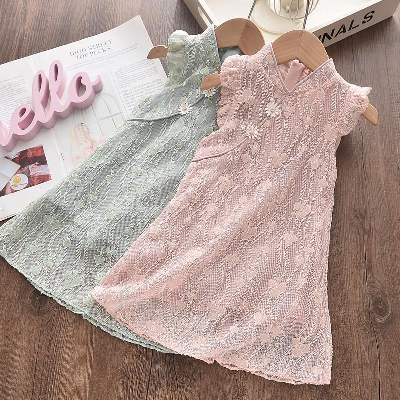 Toddler Girl Lace Cheongsam Dress Children's Clothing - PrettyKid