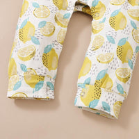 Baby Girl Lemon Pattern Jumpsuit - PrettyKid