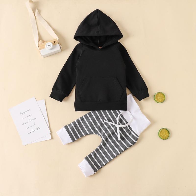 2-piece Hoodie & Striped Pants for Baby - PrettyKid