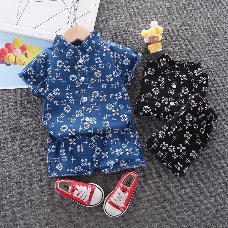 2-piece Floral Short Sleeve Shirt & Floral Shorts for Children Boy - PrettyKid