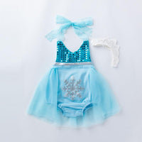 Baby Girl Mermaid Bodysuit & Headband Wholesale Children's Clothing - PrettyKid