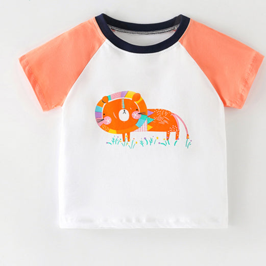 Boys Colorblock Lion Graphic T-Shirt Wholesale Toddler T Shirts - PrettyKid