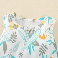 Baby Tropical Pattern Cotton Summer Bodysuit - PrettyKid