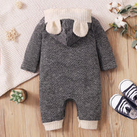 Baby Button Down Round Pockets Hooded Jumpsuits - PrettyKid