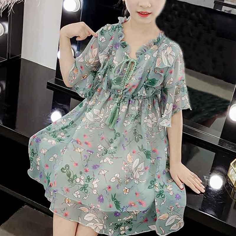 Floral Chiffon Dress for Girl Children's Clothing - PrettyKid