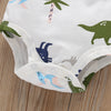Baby Boys Cartoon Dinosaur Printed Vest Coat Bodysuit Pants Set Trendy Baby Clothes Wholesale - PrettyKid