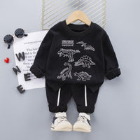 2-piece Dinosaur Pattern Sweatshirt & Pants for Children Boy - PrettyKid