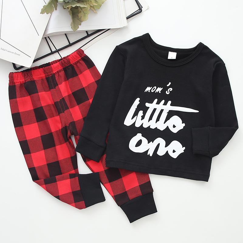 2-piece Letter Pattern Sweatshirts & Pants for Children Boy - PrettyKid