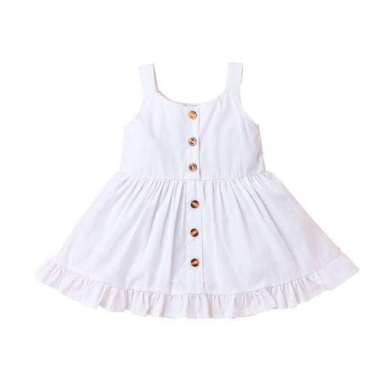 0-18months Baby Boutique Dresses Sleeveless Suspenders With Pleated Fungus Baby Clothes In Bulk - PrettyKid