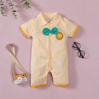 Baby Gentleman Striped Romper Children's Clothing - PrettyKid