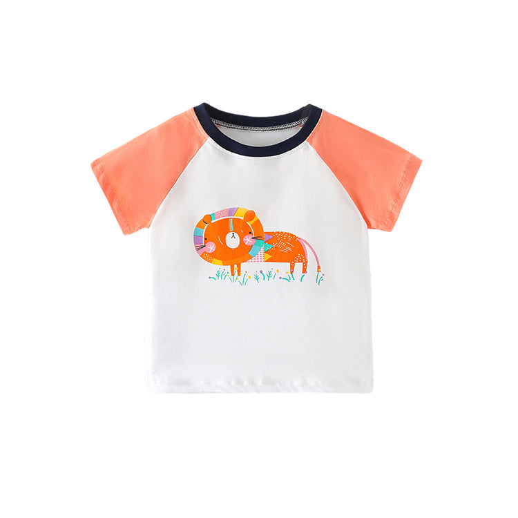 Boys Colorblock Lion Graphic T-Shirt Wholesale Toddler T Shirts - PrettyKid