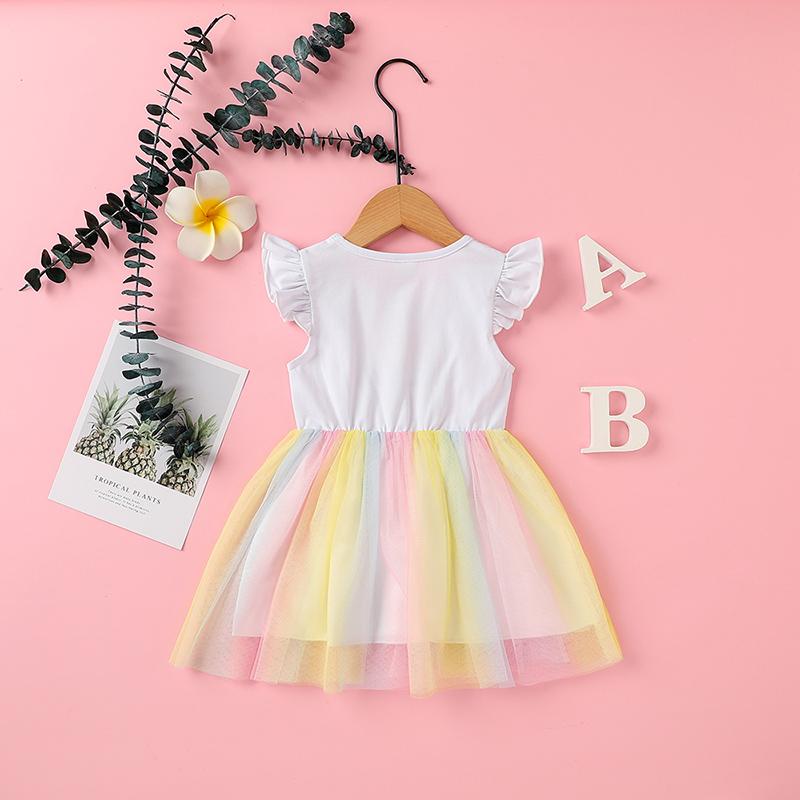 Watermelon Pattern Patchwork Tulle Dress for Toddler Girl Wholesale children's clothing - PrettyKid