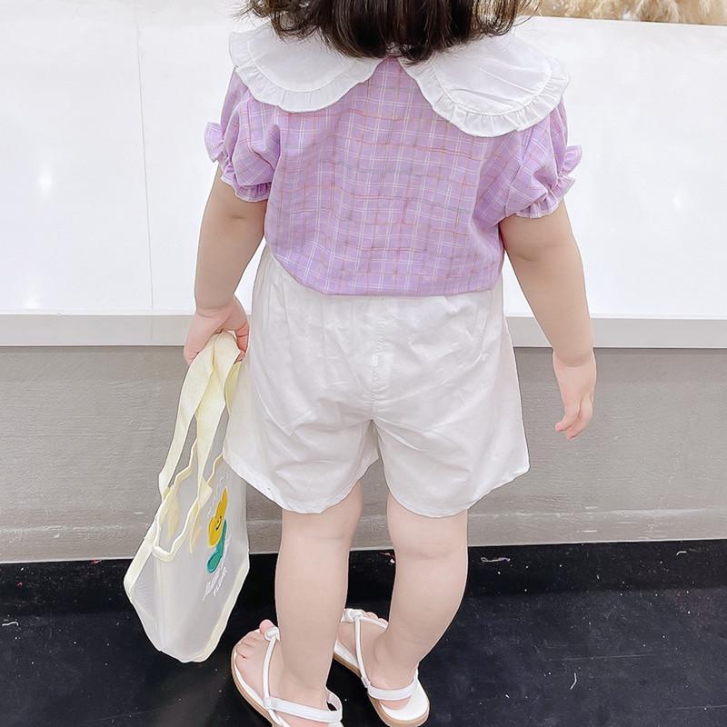 Toddler Girl Floral Lapel Top & Bowknor Shorts - PrettyKid