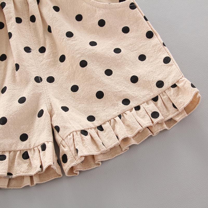 Little Daisy T-shirt & Polka Dot Overalls Wholesale Children's Clothing - PrettyKid