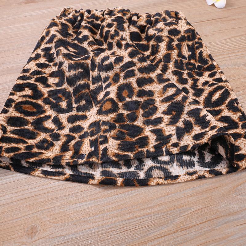 2-piece Long-sleeve & Leopard Skirt for Toddler Girl - PrettyKid