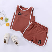 Toddler Boy Letter Graphic Sport Vest & Shorts Children's Clothing - PrettyKid